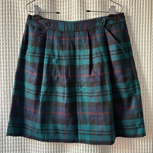 Woolrich size 6 skirt wool-blend plaid mini with pockets preppy ivy collegiate - Picture 1 of 7